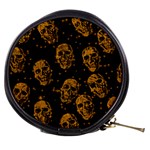 Sparkling Glitter Skulls Golden Mini Makeup Bags Front