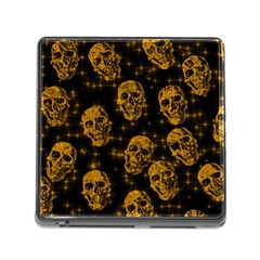 Sparkling Glitter Skulls Golden Memory Card Reader (square) by ImpressiveMoments