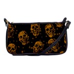 Sparkling Glitter Skulls Golden Shoulder Clutch Bags Front