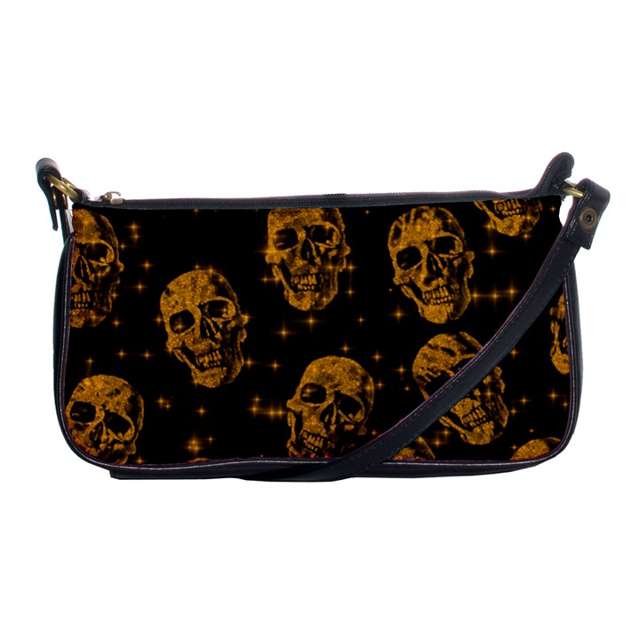 Sparkling Glitter Skulls Golden Shoulder Clutch Bags