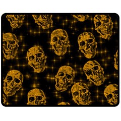 Sparkling Glitter Skulls Golden Fleece Blanket (medium)  by ImpressiveMoments