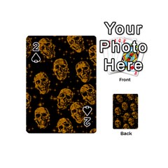 Sparkling Glitter Skulls Golden Playing Cards 54 (mini)  by ImpressiveMoments