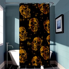 Sparkling Glitter Skulls Golden Shower Curtain 36  X 72  (stall)  by ImpressiveMoments