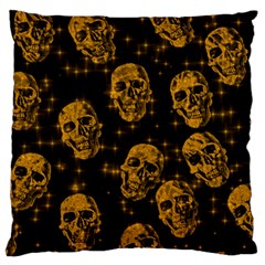 Sparkling Glitter Skulls Golden Large Cushion Case (one Side) by ImpressiveMoments