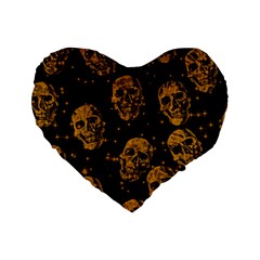 Sparkling Glitter Skulls Golden Standard 16  Premium Heart Shape Cushions by ImpressiveMoments