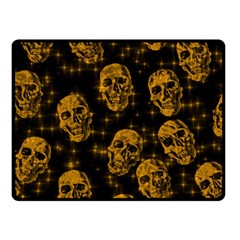 Sparkling Glitter Skulls Golden Double Sided Fleece Blanket (small)  by ImpressiveMoments