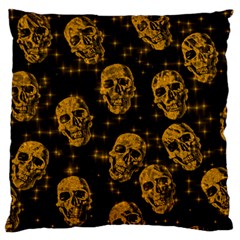 Sparkling Glitter Skulls Golden Standard Flano Cushion Case (two Sides) by ImpressiveMoments