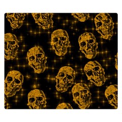 Sparkling Glitter Skulls Golden Double Sided Flano Blanket (small)  by ImpressiveMoments