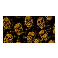 Sparkling Glitter Skulls Golden Satin Shawl by ImpressiveMoments