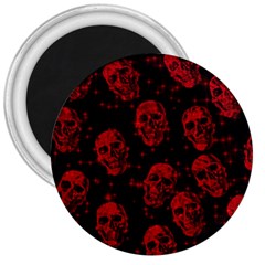 Sparkling Glitter Skulls Red 3  Magnets by ImpressiveMoments