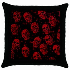 Sparkling Glitter Skulls Red Throw Pillow Case (black) by ImpressiveMoments