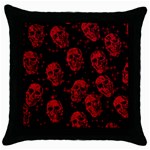 Sparkling Glitter Skulls Red Throw Pillow Case (Black) Front