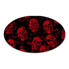 Sparkling Glitter Skulls Red Oval Magnet by ImpressiveMoments