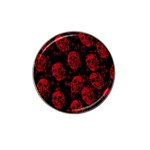 Sparkling Glitter Skulls Red Hat Clip Ball Marker Front