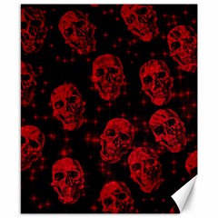 Sparkling Glitter Skulls Red Canvas 8  X 10  by ImpressiveMoments