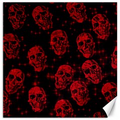 Sparkling Glitter Skulls Red Canvas 16  X 16   by ImpressiveMoments