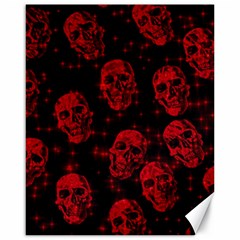 Sparkling Glitter Skulls Red Canvas 16  X 20   by ImpressiveMoments