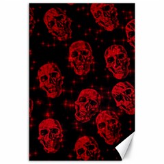 Sparkling Glitter Skulls Red Canvas 24  X 36  by ImpressiveMoments