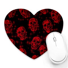 Sparkling Glitter Skulls Red Heart Mousepads by ImpressiveMoments