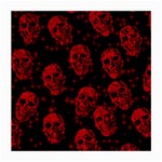 Sparkling Glitter Skulls Red Medium Glasses Cloth Front