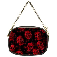 Sparkling Glitter Skulls Red Chain Purses (one Side)  by ImpressiveMoments