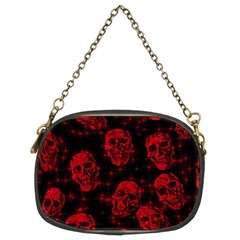 Sparkling Glitter Skulls Red Chain Purses (two Sides)  by ImpressiveMoments