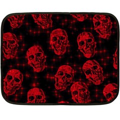 Sparkling Glitter Skulls Red Double Sided Fleece Blanket (mini)  by ImpressiveMoments