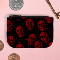 Sparkling Glitter Skulls Red Mini Coin Purses by ImpressiveMoments