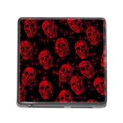 Sparkling Glitter Skulls Red Memory Card Reader (square) by ImpressiveMoments