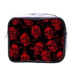 Sparkling Glitter Skulls Red Mini Toiletries Bags Front