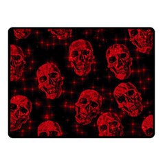 Sparkling Glitter Skulls Red Fleece Blanket (small) by ImpressiveMoments