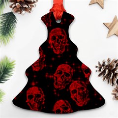 Sparkling Glitter Skulls Red Ornament (christmas Tree) 