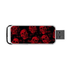 Sparkling Glitter Skulls Red Portable Usb Flash (one Side) by ImpressiveMoments