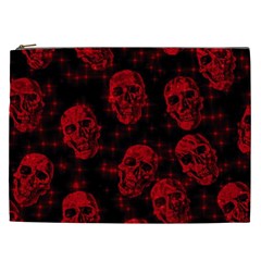 Sparkling Glitter Skulls Red Cosmetic Bag (xxl)  by ImpressiveMoments