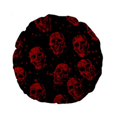 Sparkling Glitter Skulls Red Standard 15  Premium Round Cushions by ImpressiveMoments