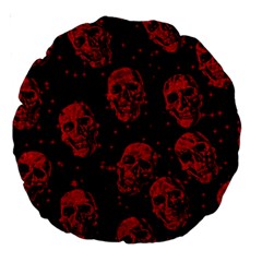 Sparkling Glitter Skulls Red Large 18  Premium Round Cushions by ImpressiveMoments