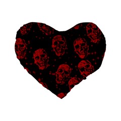 Sparkling Glitter Skulls Red Standard 16  Premium Heart Shape Cushions by ImpressiveMoments