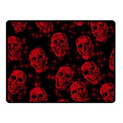 Sparkling Glitter Skulls Red Double Sided Fleece Blanket (small)  by ImpressiveMoments