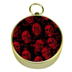 Sparkling Glitter Skulls Red Gold Compasses by ImpressiveMoments