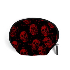 Sparkling Glitter Skulls Red Accessory Pouches (small)  by ImpressiveMoments