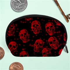 Sparkling Glitter Skulls Red Accessory Pouches (large)  by ImpressiveMoments