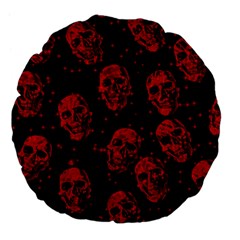 Sparkling Glitter Skulls Red Large 18  Premium Flano Round Cushions by ImpressiveMoments