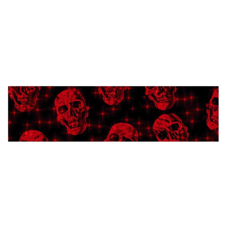 Sparkling Glitter Skulls Red Satin Scarf (Oblong)