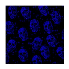 Sparkling Glitter Skulls Blue Tile Coasters by ImpressiveMoments