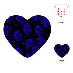 Sparkling Glitter Skulls Blue Playing Cards (heart)  by ImpressiveMoments