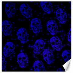 Sparkling Glitter Skulls Blue Canvas 12  X 12   by ImpressiveMoments