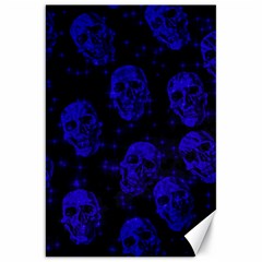 Sparkling Glitter Skulls Blue Canvas 20  X 30   by ImpressiveMoments