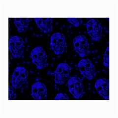 Sparkling Glitter Skulls Blue Small Glasses Cloth (2-side) by ImpressiveMoments