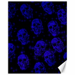 Sparkling Glitter Skulls Blue Canvas 11  X 14   by ImpressiveMoments