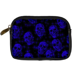 Sparkling Glitter Skulls Blue Digital Camera Cases by ImpressiveMoments